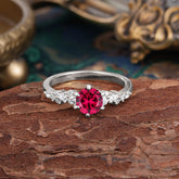 Luxury 6-Prong Round Cut Ruby Ring